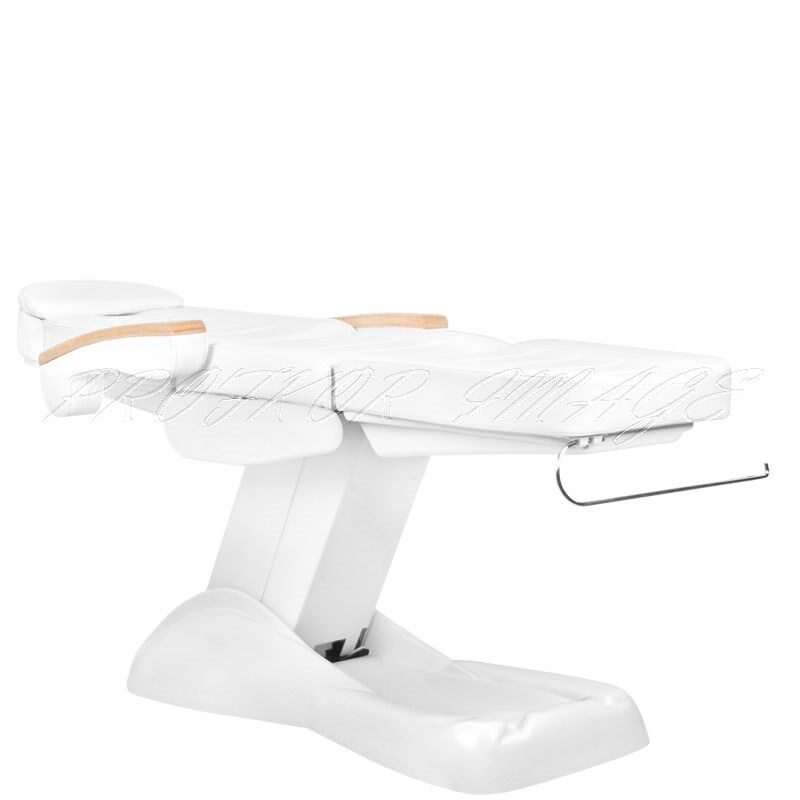 Kosmetoloģiskais krēsls LUX WHITE ar 3 motoriem, turētāju, bezvadu pulti, vadību no telefona un atmiņu