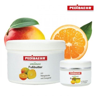 Eļļa kājām ar mango-apelsīnu Pedibaehr Wellness Fussbutter, 75ml