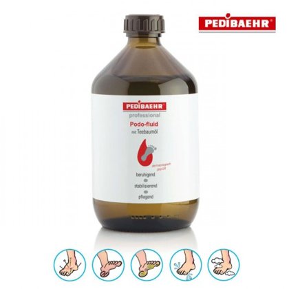 Līdzeklis pēdu apstrādei ar tējas koka eļļu Pedibaehr Podo-fluid, 500ml