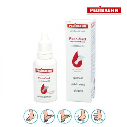 Līdzeklis pēdu apstrādei ar tējas koka eļļu Pedibaehr Podo-fluid, 30ml