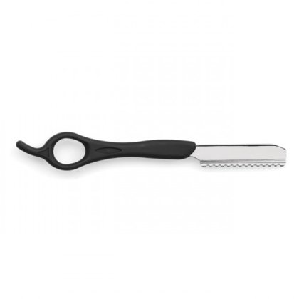 Нож для волос с чёрной резиновой ручкой