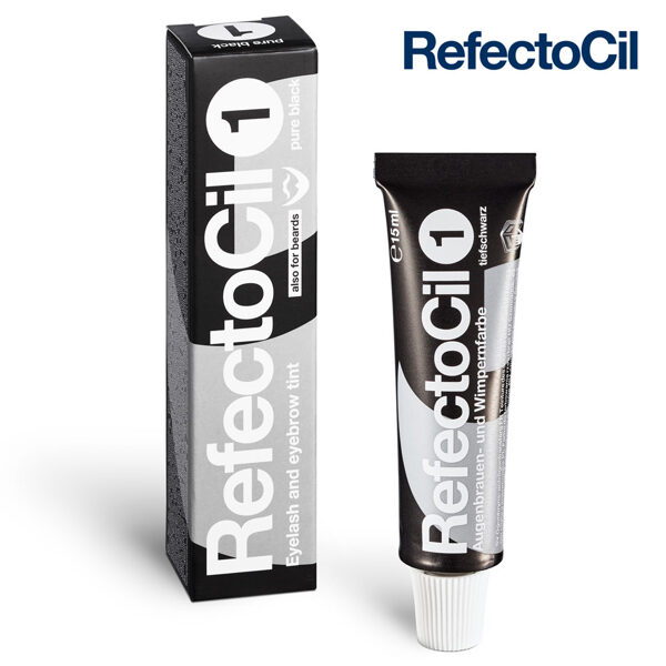 Melna krāsa skropstām-uzacīm RefectoCil 1 Pure Black, 15ml