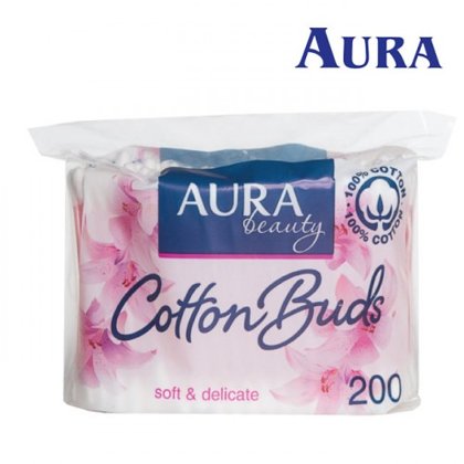 Ватные палочки в мешочке Aura Beauty, 200шт