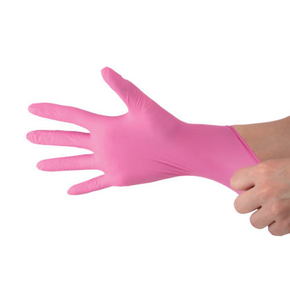 Нитриловые перчатки розовые, 100шт