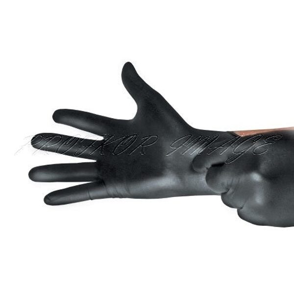 Чёрные латексные перчатки Black без пудры, 100шт