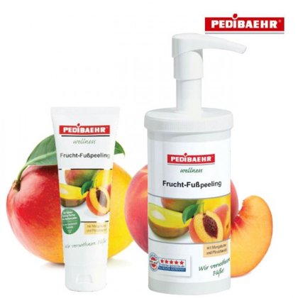 Kāju pļings ar mango-persiku Pedibaehr Wellness Frucht-Fußpeeling, 450ml