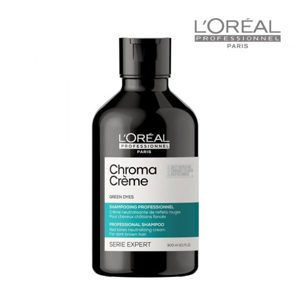 LOREAL SERIE EXPERT CHROMA CREME ZAĻŠ ŠAMPŪNS NEITRALIZĒ SARKANUS APAKŠTOŅUS 300ML