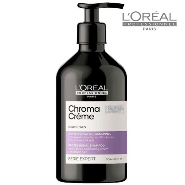 LOREAL SERIE EXPERT CHROMA CREME VIOLETS ŠAMPŪNS NEITRALIZĒ DZELTENUS APAKŠTOŅUS 500ML
