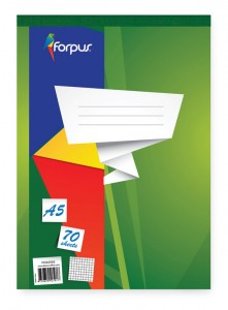 Piezīmju bloks Forpus A5, 70 lpp, rūtiņu