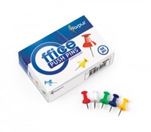 Piespraudes (push-pin) tāfelei 100gab., krāsainas
