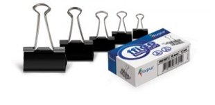 Papīra piespiedēji 15mm, 12 gab, melni