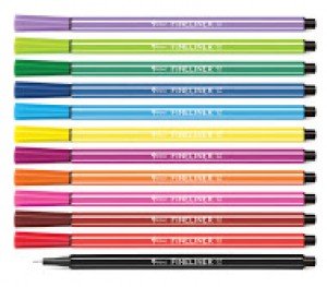Flomastera tipa pildspalvas, 12 krāsu, 0.4mm